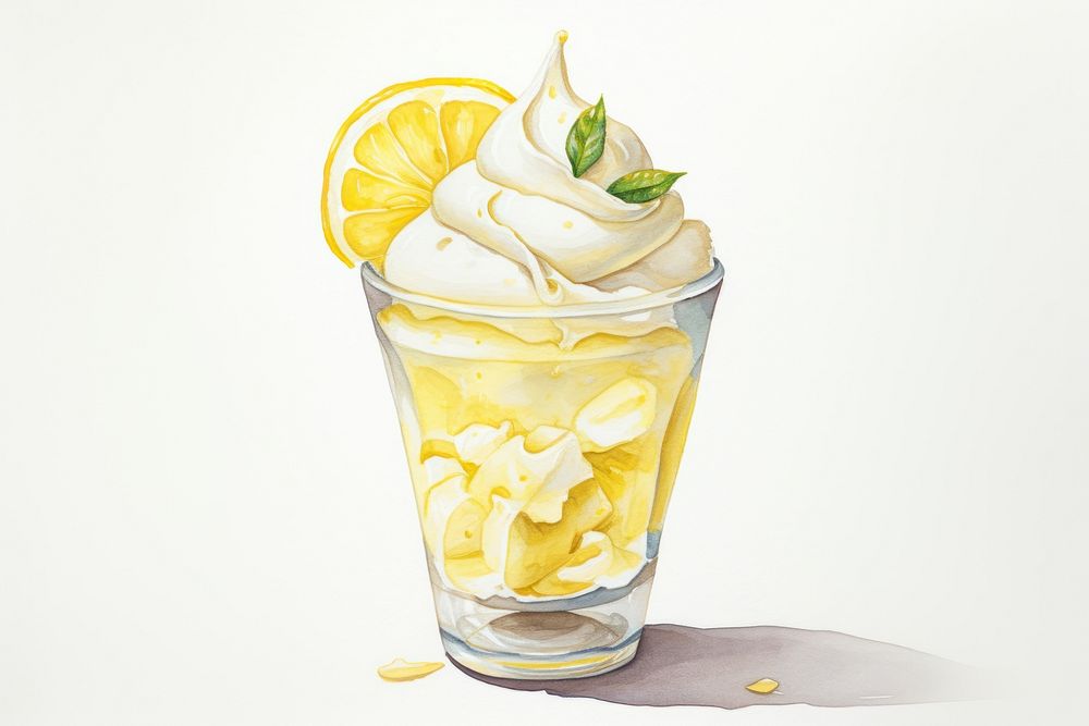 Lemon Ice Cream cream food refreshment. AI generated Image by rawpixel.