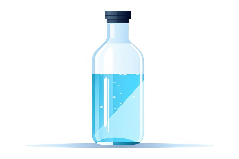 Bottle glass white background biochemistry. AI generated Image by rawpixel.