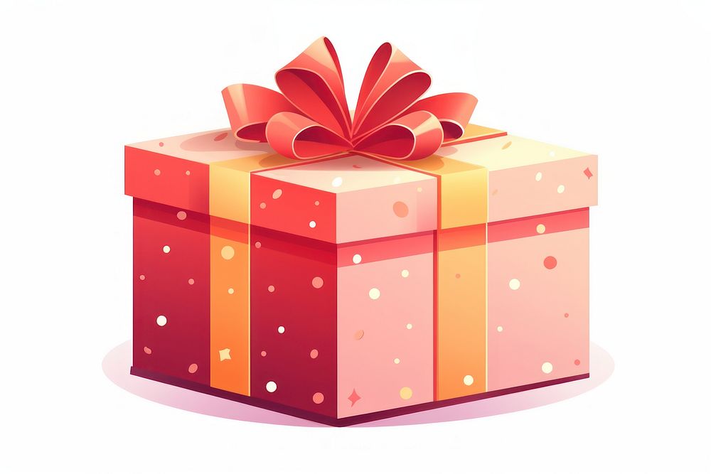 A christmas gift box ribbon white background celebration. AI generated Image by rawpixel.