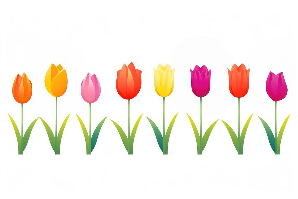 Tulip flower plant line. AI generated Image by rawpixel.