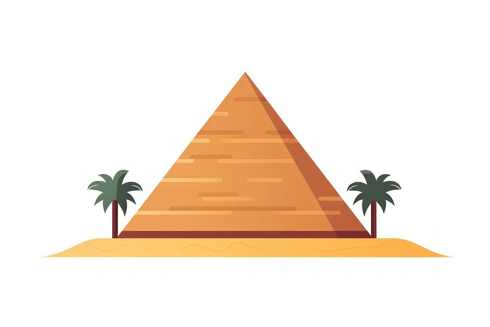 A pyramid architecture white background triangle. AI generated Image by rawpixel.