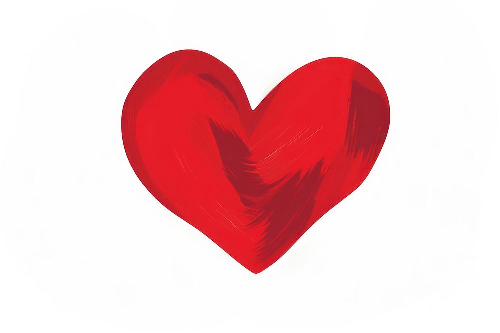 Hand-drawn heart symbol love red. AI generated Image by rawpixel.