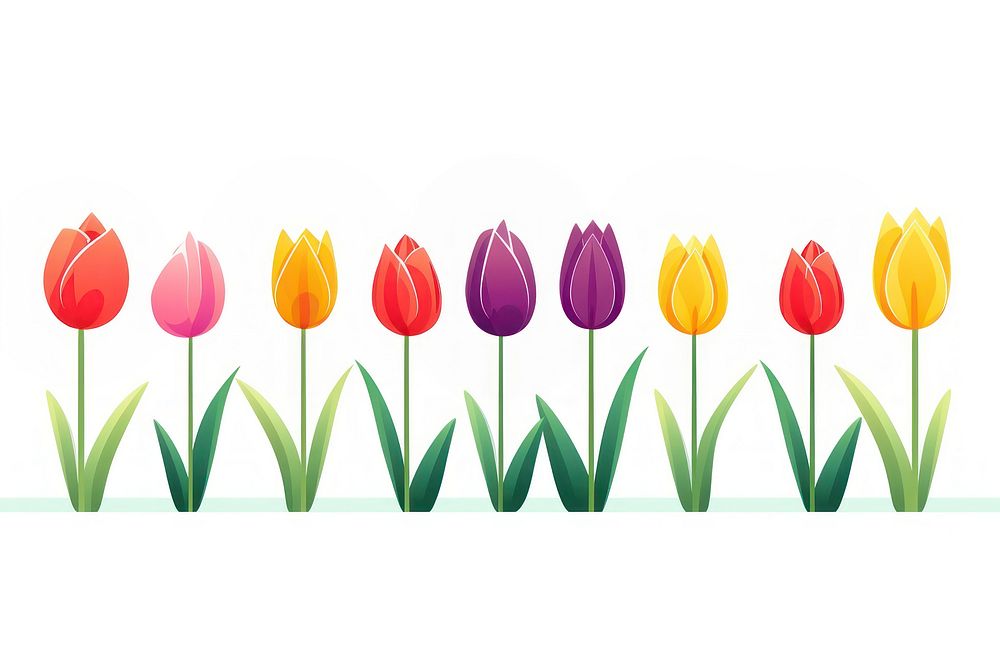 Tulip flower plant line. | Free Photo Illustration - rawpixel