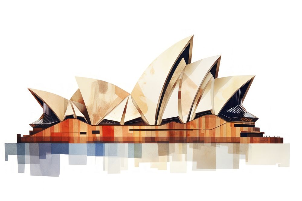 Sydney opera house architecture white background building. AI generated Image by rawpixel.