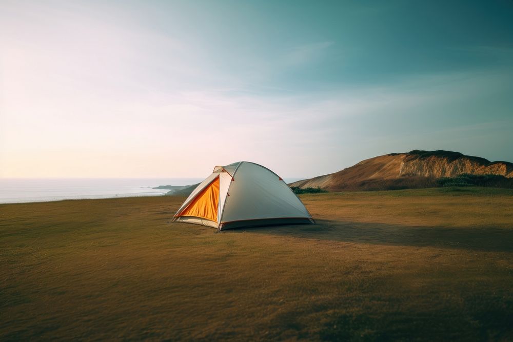 A camping tent outdoors nature tranquility. AI generated Image by rawpixel.