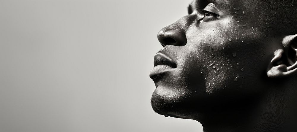 Black men photography portrait face. 