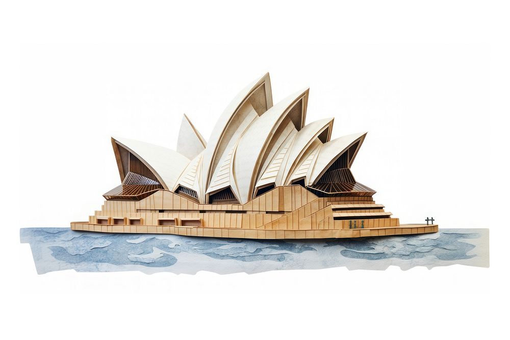 Sydney opera house architecture building white background. AI generated Image by rawpixel.