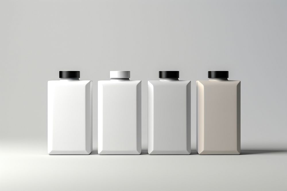 Polished packaging mockups cylinder bottle white. AI generated Image by rawpixel.
