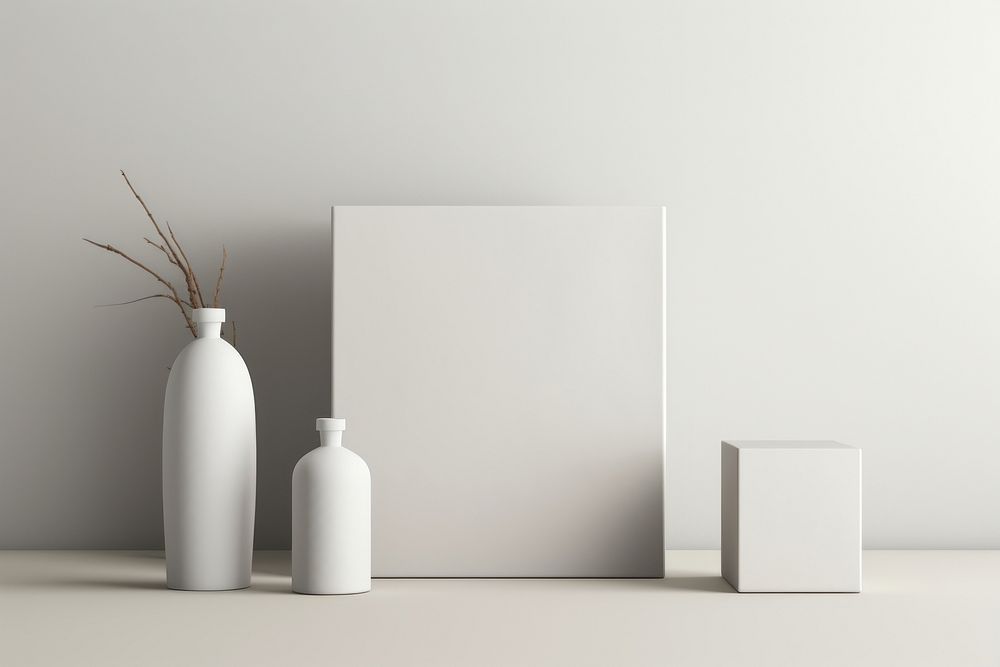 Paper white vase wall. AI generated Image by rawpixel.