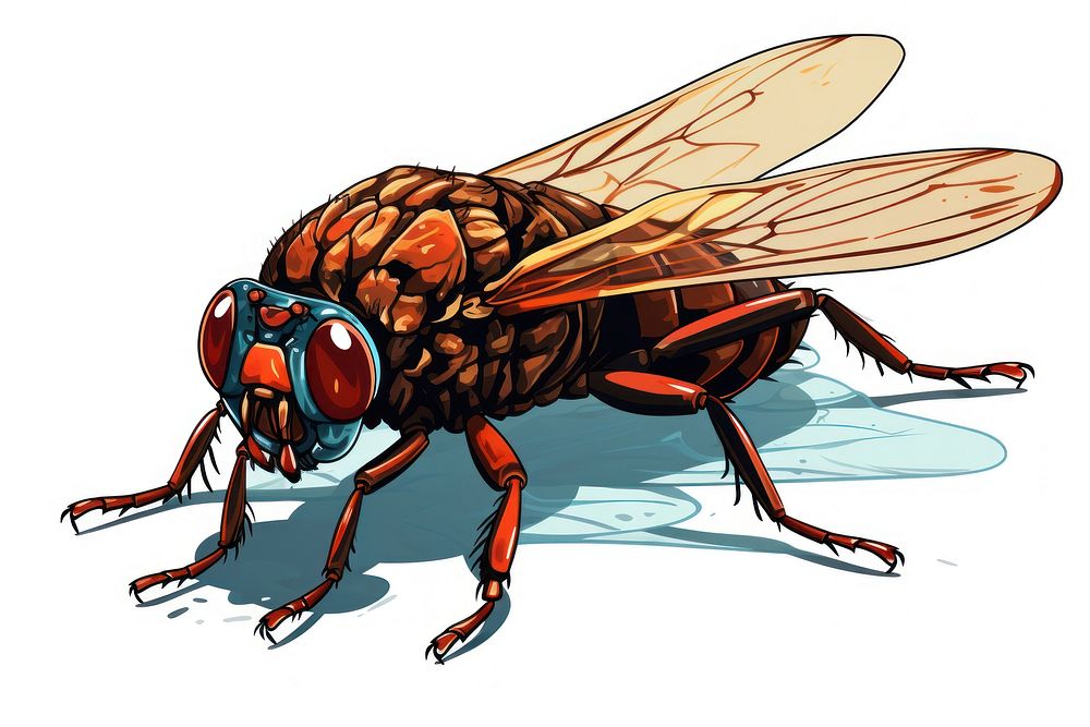 Cartoon cicada insect animal fly. AI generated Image by rawpixel.