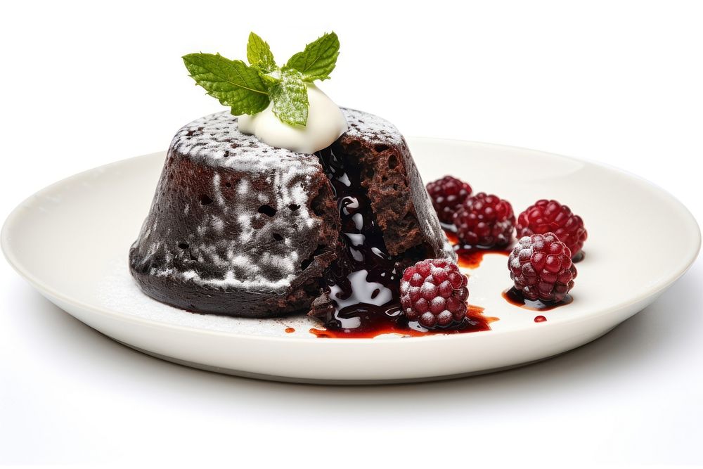 Christmas pudding chocolate dessert berry. AI generated Image by rawpixel.