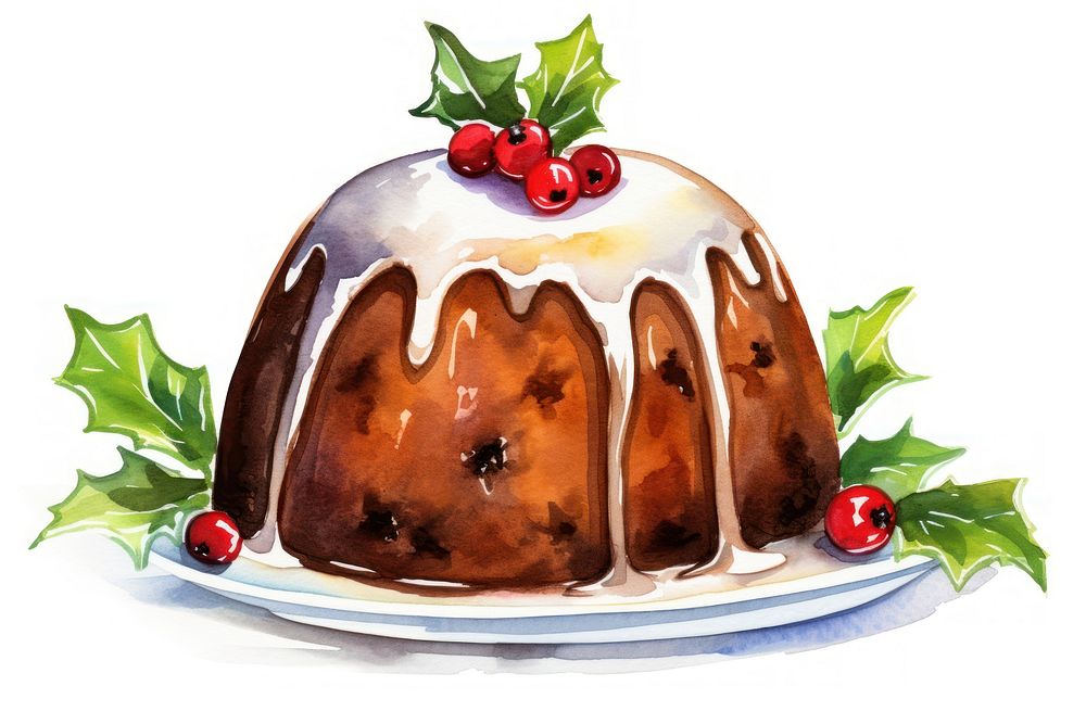 Christmas pudding dessert food cake. | Premium Photo Illustration ...