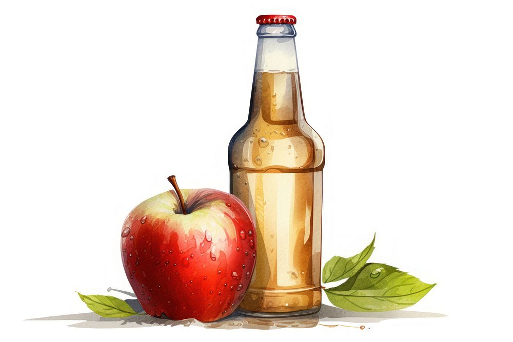 Bottle beer apple drink. AI generated Image by rawpixel.