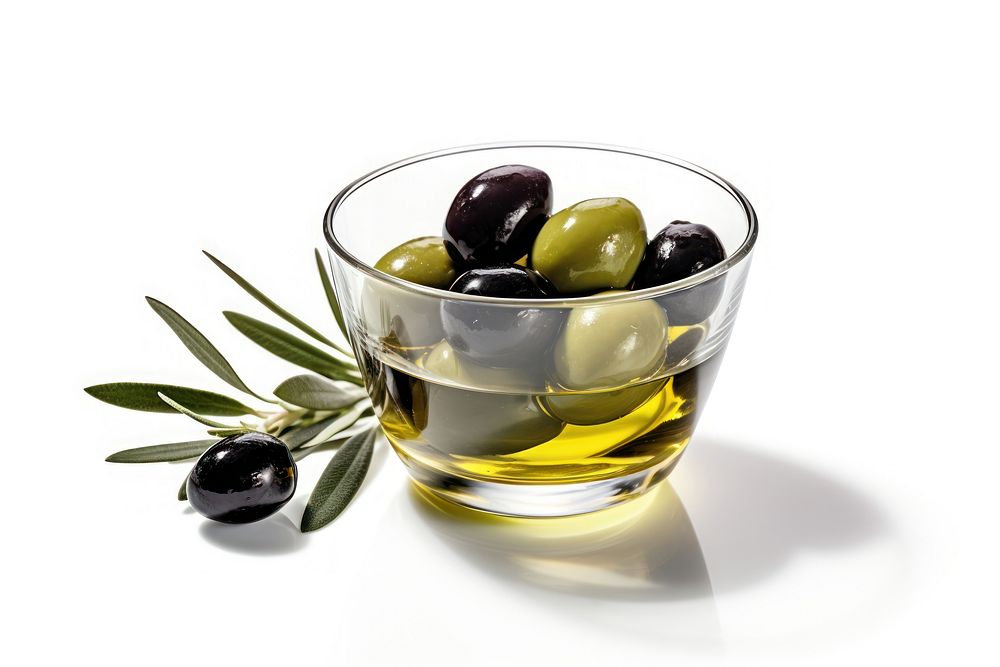Olives glass food bowl. AI generated Image by rawpixel.