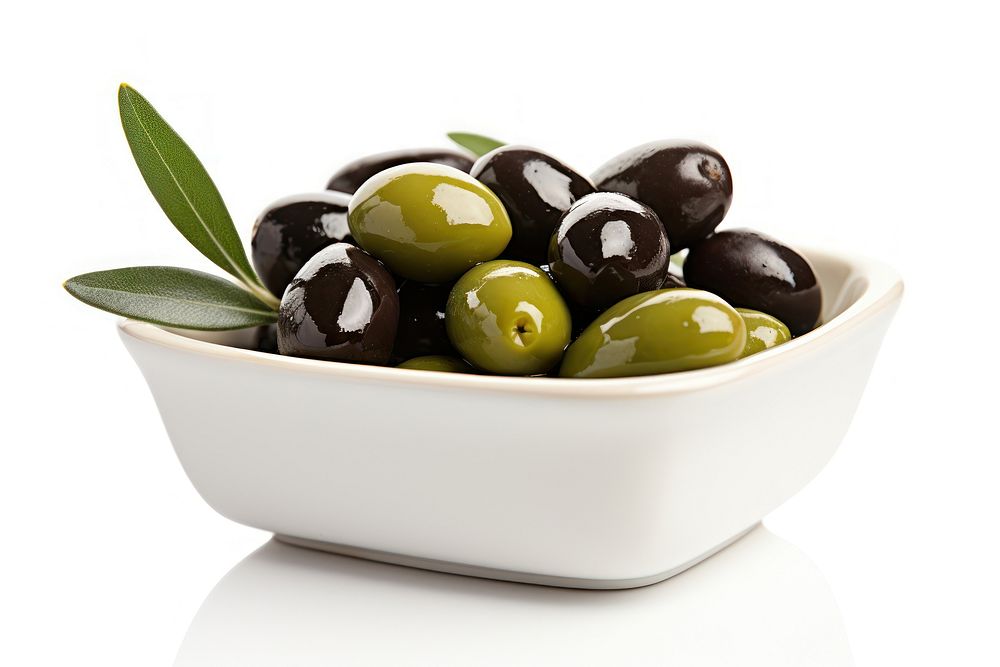 Olives bowl plant food. AI generated Image by rawpixel.