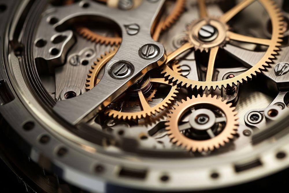 Gears backgrounds wristwatch metal. AI generated Image by rawpixel.