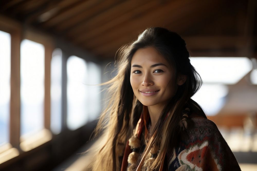 Ainu smile portrait adult. 