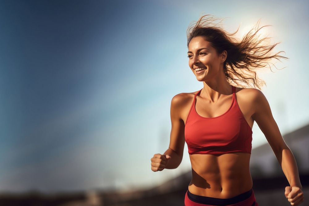 Woman running jogging adult determination. AI generated Image by rawpixel.