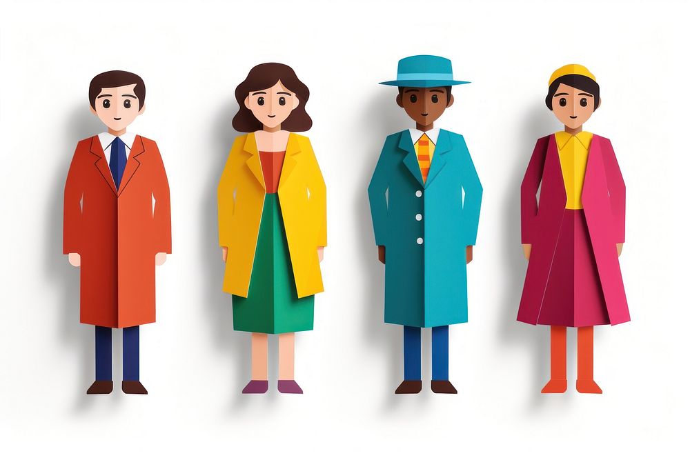 People overcoat white background representation. AI generated Image by rawpixel.