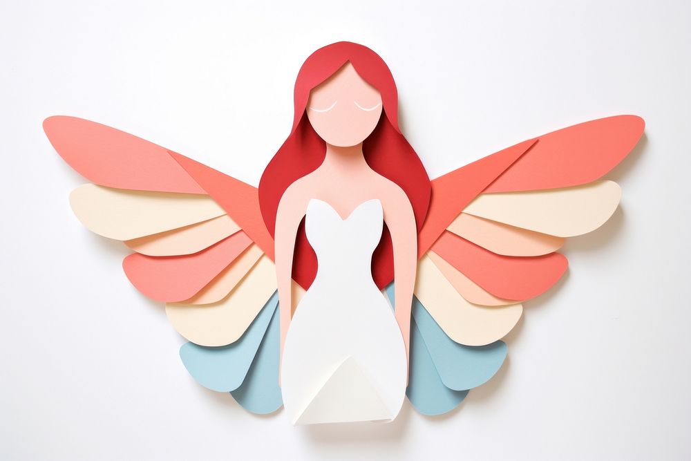 Angel craft art white background. AI generated Image by rawpixel.