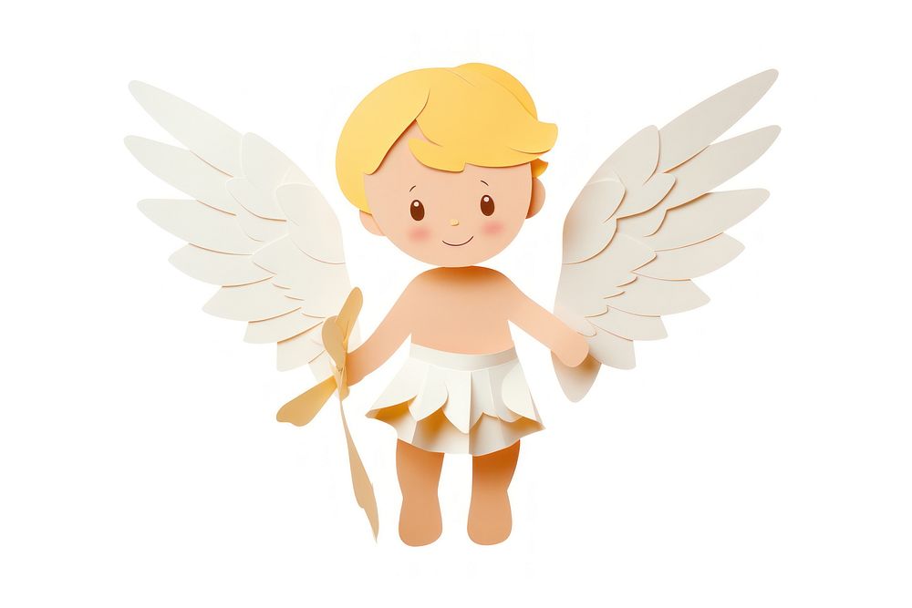 Angel cupid toy white background. AI generated Image by rawpixel.