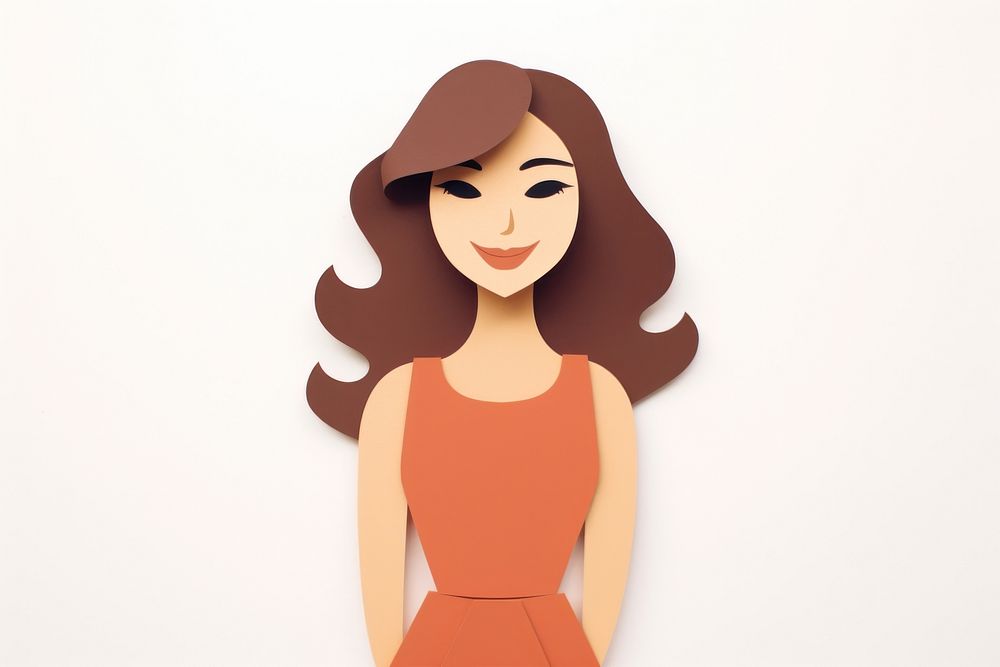 Portrait fashion cartoon smiling. AI generated Image by rawpixel.