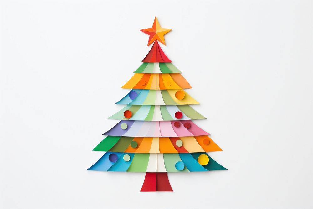 Chrismast tree christmas art white background. 