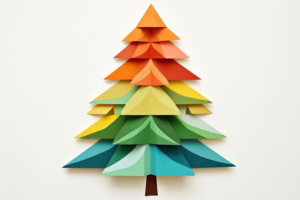 Chrismas tree origami craft paper. AI generated Image by rawpixel.