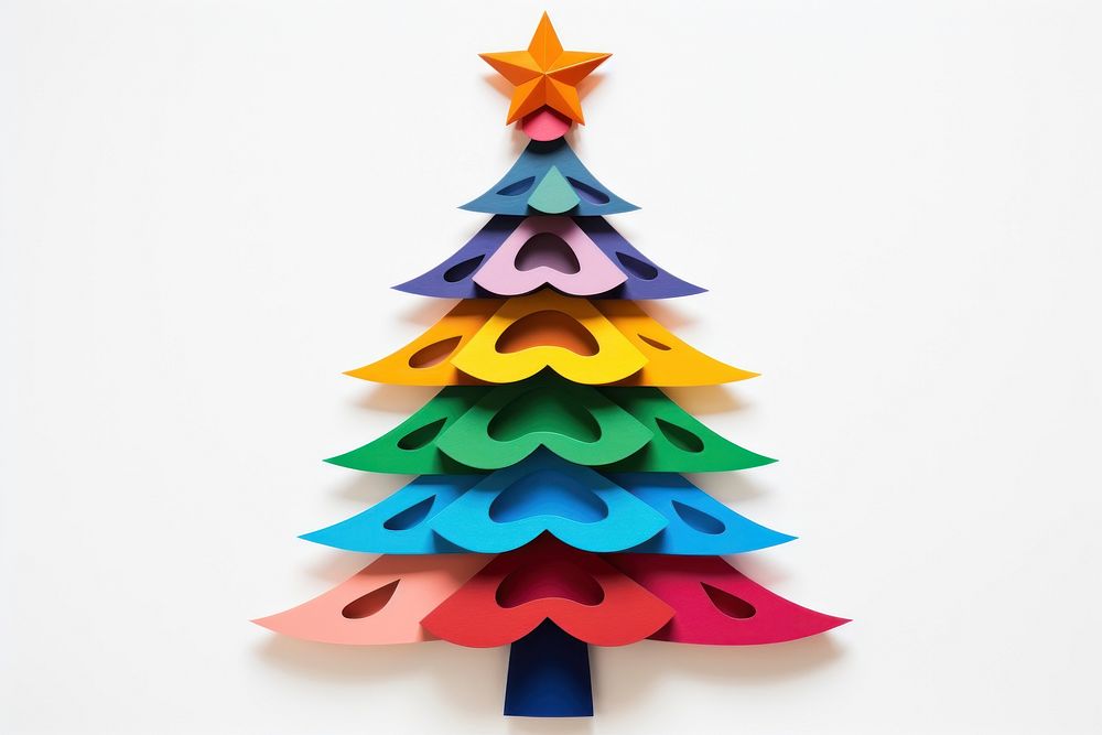 Chrismast tree christmas craft white background. AI generated Image by rawpixel.