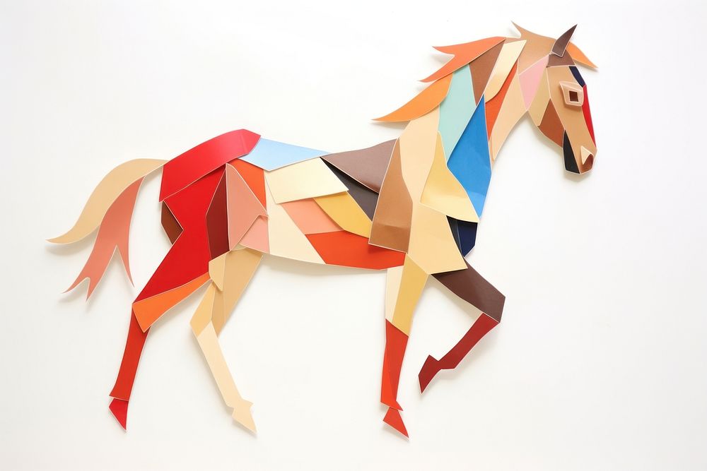Horse paper origami animal. AI generated Image by rawpixel.