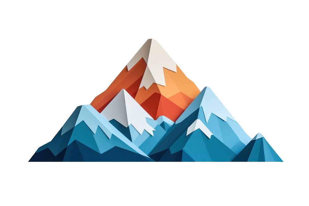 Mountain nature art white background. AI generated Image by rawpixel.