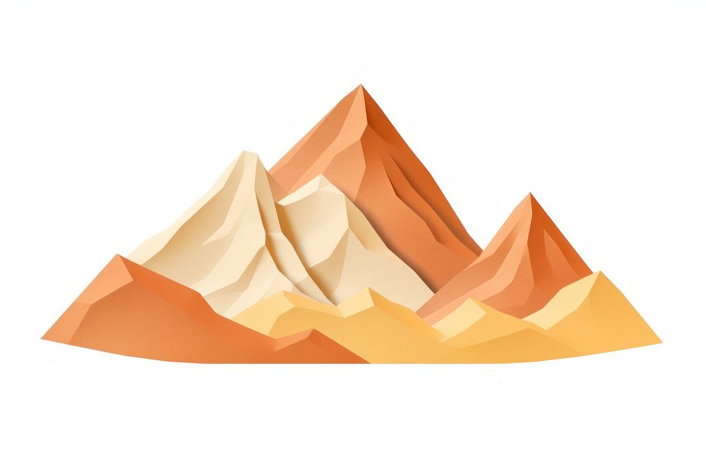 Mountain paper white background landscape. AI generated Image by rawpixel.