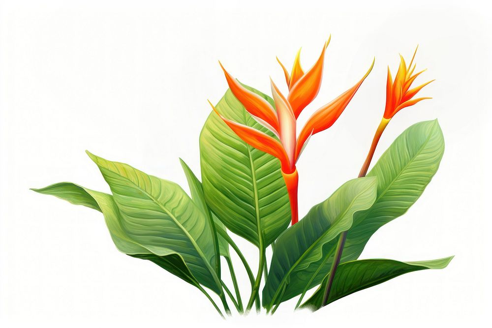 A Heliconia psittacorum flower heliconia tropics. AI generated Image by rawpixel.