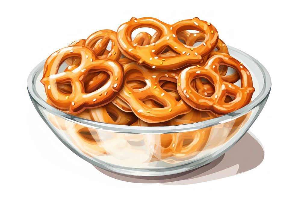 Pretzel food bowl snack. AI generated Image by rawpixel.