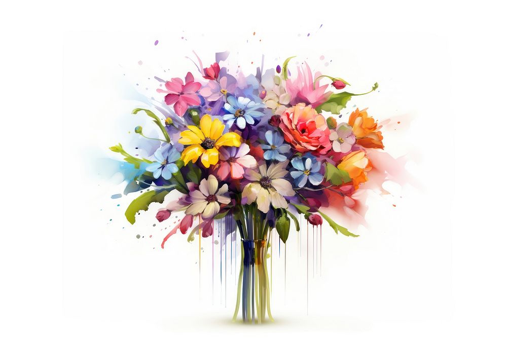 Flower bouquet flower plant white background. AI generated Image by rawpixel.