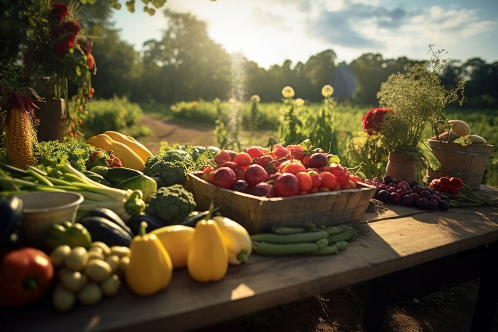 Farm outdoors nature fruit. AI generated Image by rawpixel.