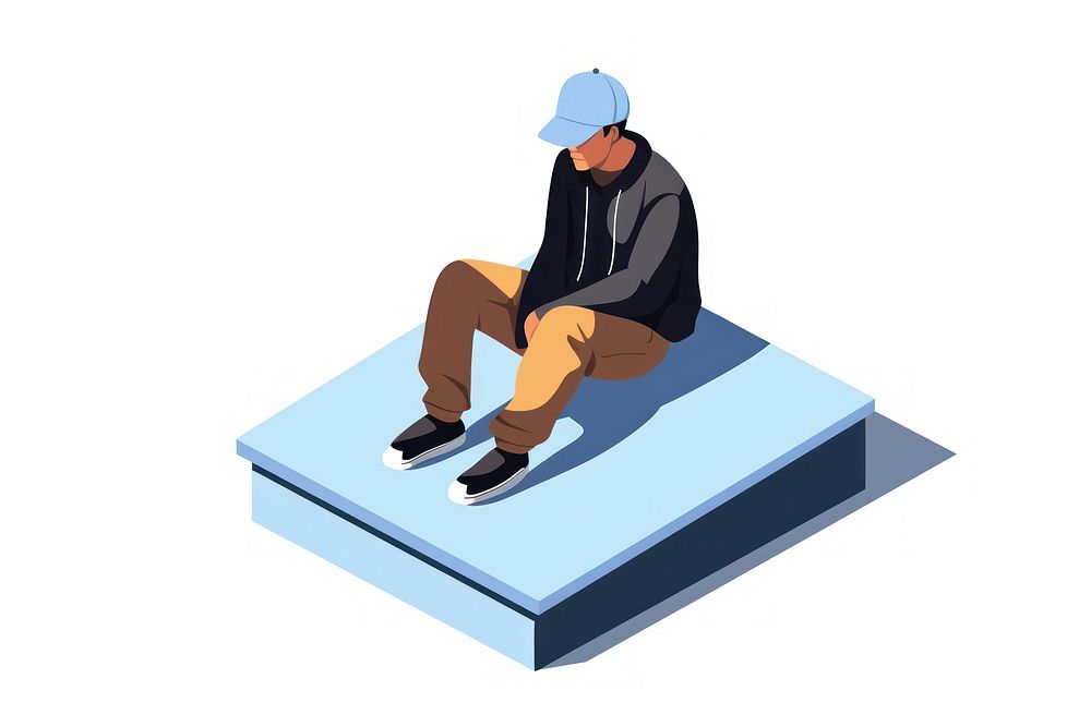 Person sitting cartoon adult. AI generated Image by rawpixel.