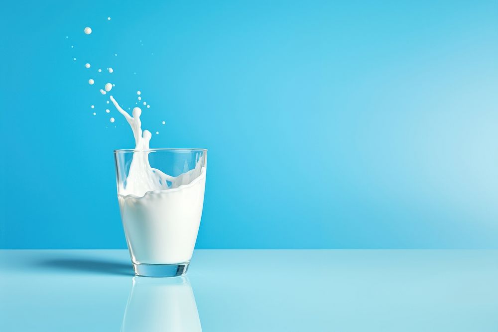 Milk splashing dairy glass. AI generated Image by rawpixel.