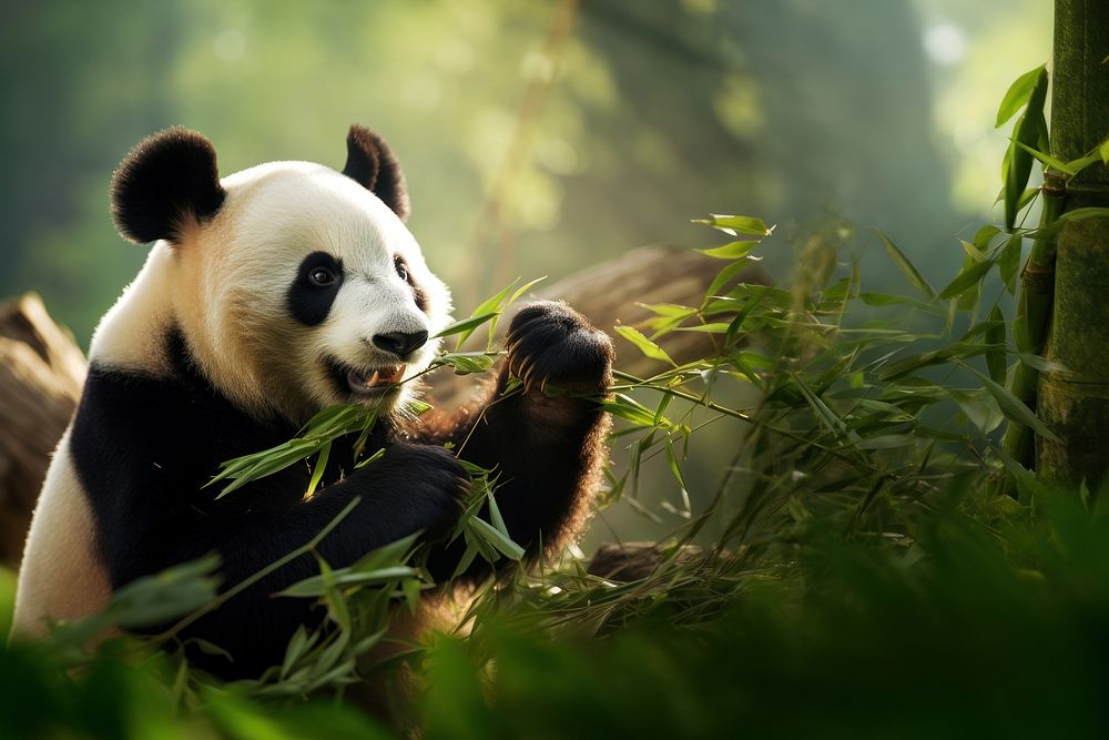 Panda bear wildlife animal. 