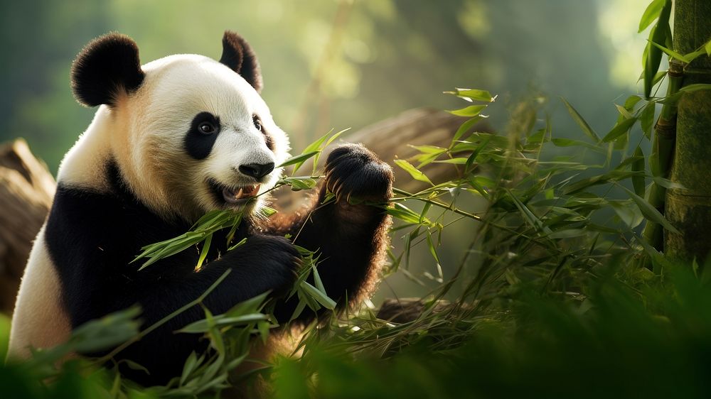 Panda bear wildlife animal. 