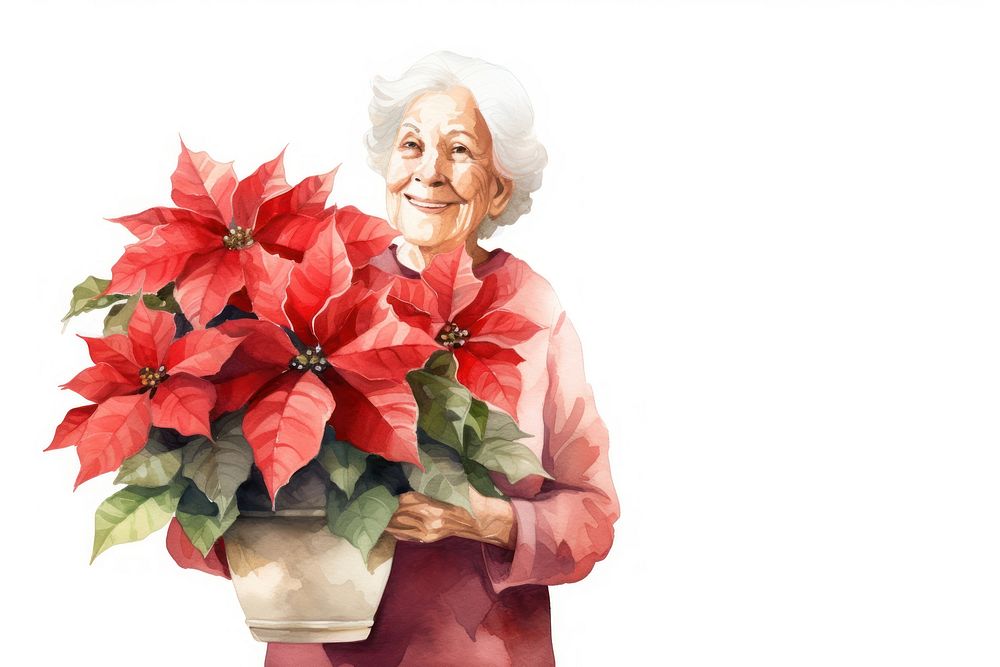 Grandma flower portrait holding. AI generated Image by rawpixel.