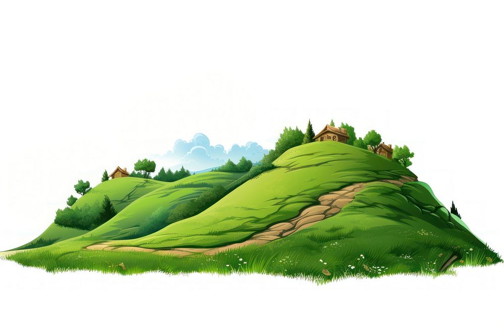 Grass green hill landscape. AI generated Image by rawpixel.