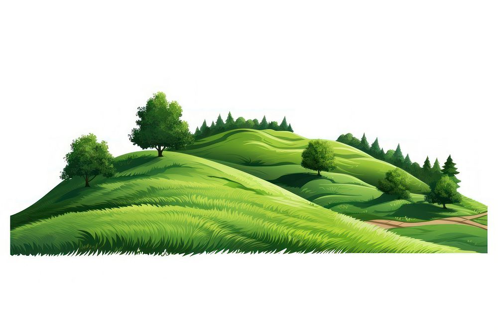 Green hill landscape grassland. AI generated Image by rawpixel.