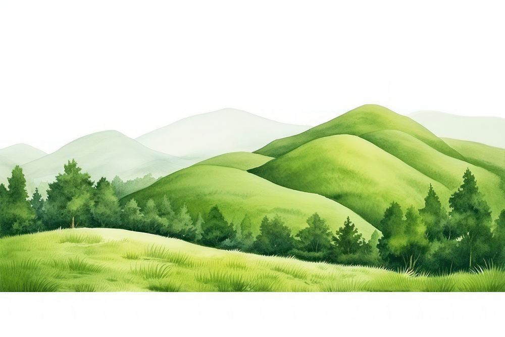 Green landscape grassland outdoors. AI generated Image by rawpixel.