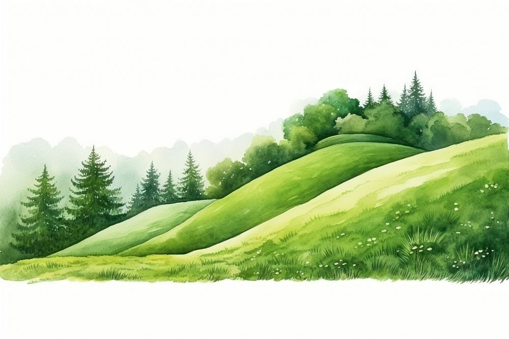 Green vegetation landscape grassland. AI generated Image by rawpixel.