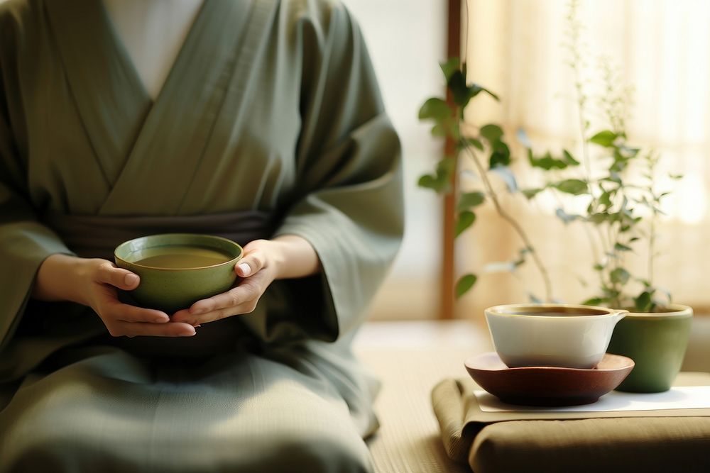 Japanese tea ceremony drink hand cup. AI generated Image by rawpixel.