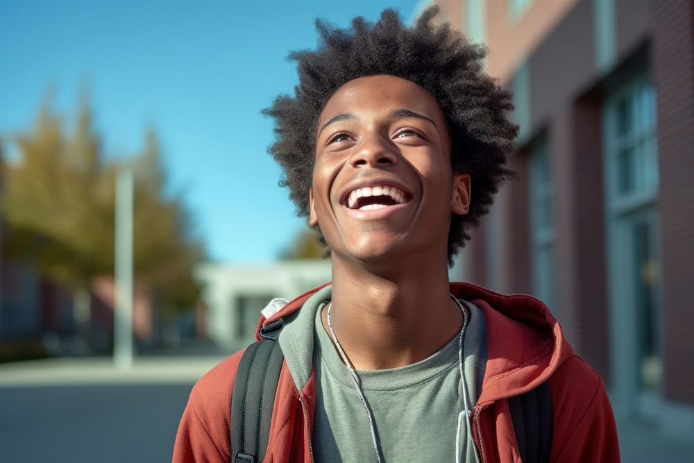 Student smile laughing portrait. AI generated Image by rawpixel.