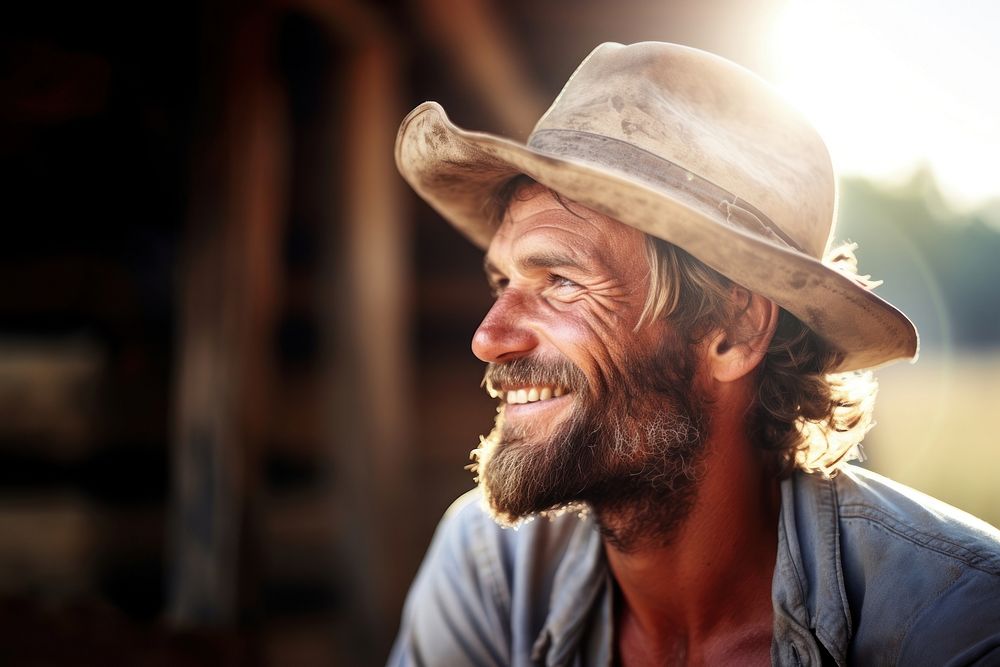 Country man portrait smile laughing. 