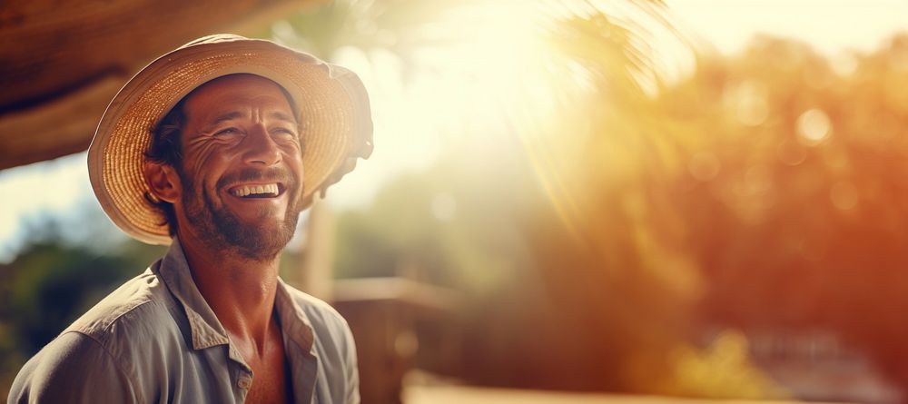 Country man smile laughing portrait. 