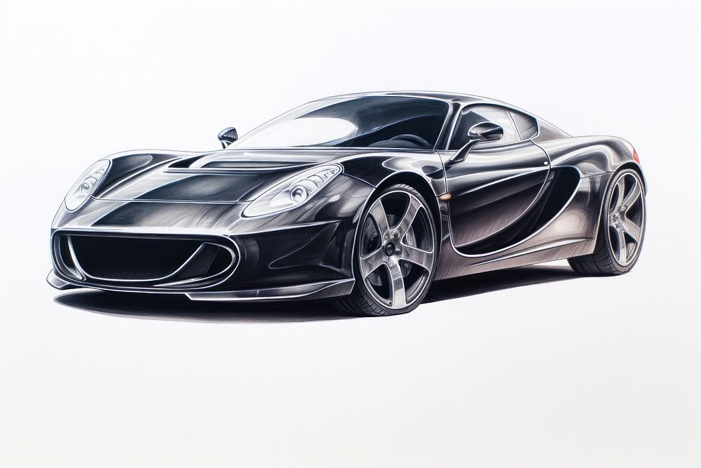 Sport car drawing vehicle sketch. 